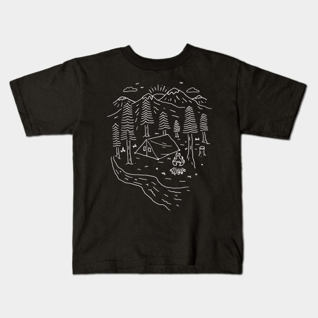 Let's Go Camping (for Dak) Kids T-Shirt by quilimo